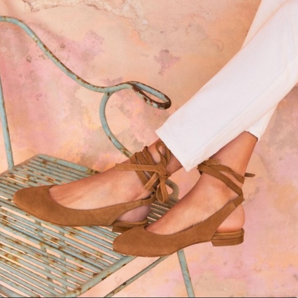 Sezane Tan Suede Women's Shoes